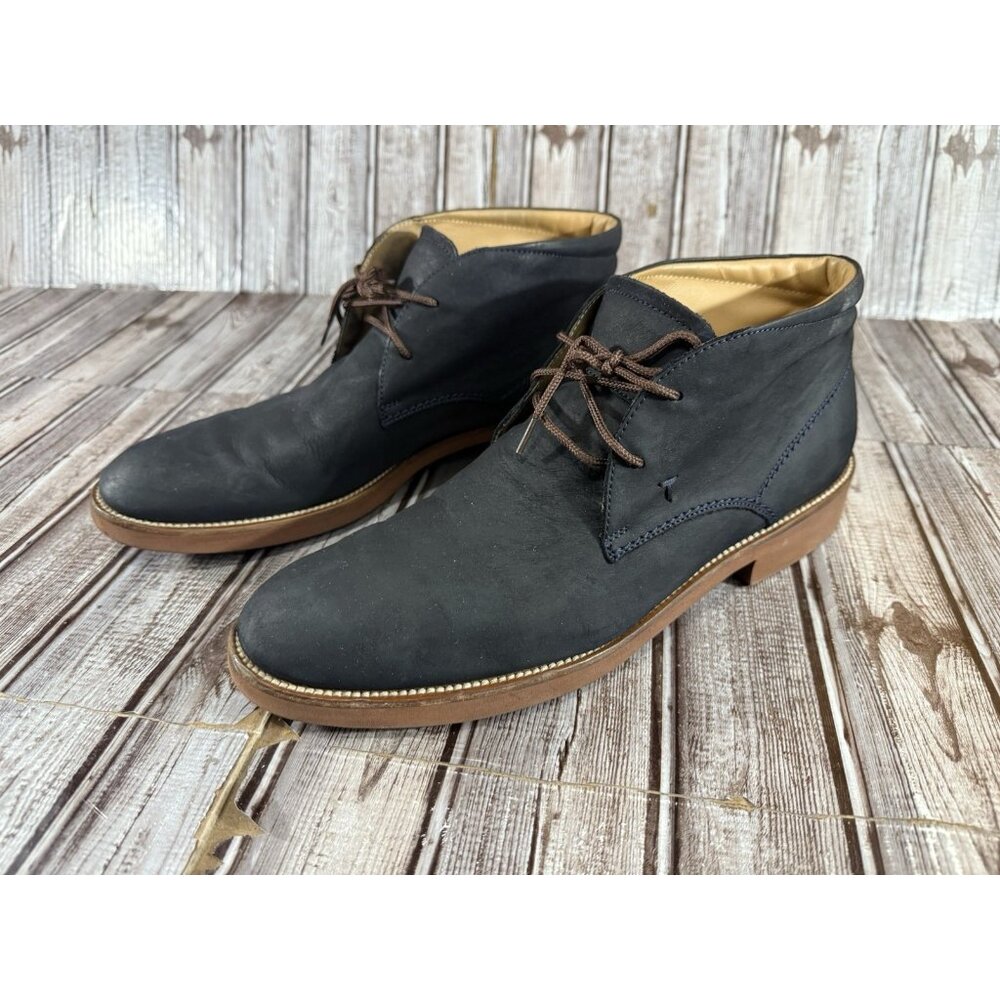 TOD’s Suede Chukka Boots Size 10 Color Dark Blue - Picture 1 of 8